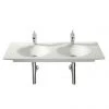 Roca - Kalahari-N Double Bowl Wall Mounted Basin - 1200mm -1 Tap Hole per Bowl