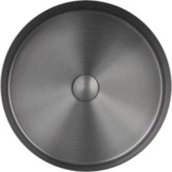 JTP Vos Brushed Black Round Stainless Steel Counter Top Basin + Waste -Cheap Basins Store 27CTR400BBL D2 460