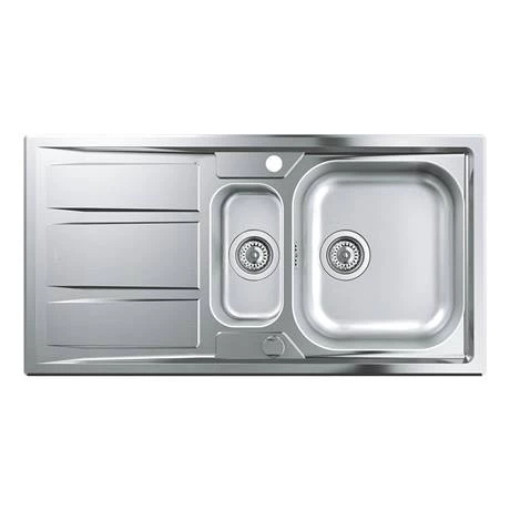 Grohe K400+ 1.5 Bowl Stainless Steel Kitchen Sink - 31569SD0 2 Grohe K400+ 1.5 Bowl Stainless Steel Kitchen Sink - 31569SD0 - Image 2