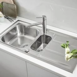 Grohe K400+ 1.5 Bowl Stainless Steel Kitchen Sink - 31569SD0 6 Grohe K400+ 1.5 Bowl Stainless Steel Kitchen Sink - 31569SD0 -Cheap Basins Store 31569SD0 D2 460