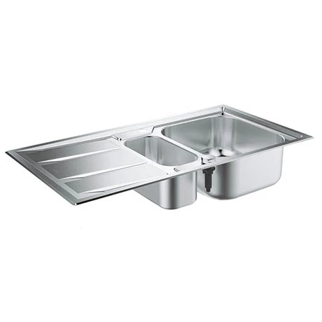 Grohe K400+ 1.5 Bowl Stainless Steel Kitchen Sink - 31569SD0 1 Grohe K400+ 1.5 Bowl Stainless Steel Kitchen Sink - 31569SD0