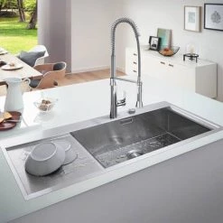 Grohe K1000 1.0 Bowl Stainless Steel Kitchen Sink -Cheap Basins Store 31582SD0 D3 460