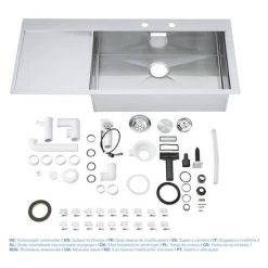 Grohe K1000 1.0 Bowl Stainless Steel Kitchen Sink -Cheap Basins Store 31582SD0 D4 460