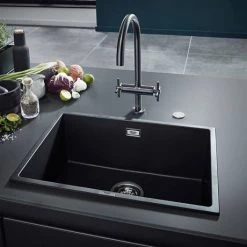 Grohe K700 1.0 Bowl Undermount Composite Quartz Kitchen Sink - Black - 31653AP0 -Cheap Basins Store 31653AP0 D3 460