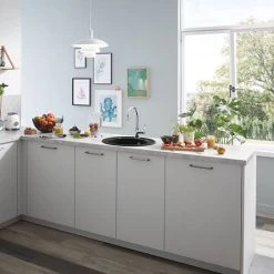 Grohe K200 1.0 Bowl Round Composite Quartz Kitchen Sink - Black - 31656AP0 -Cheap Basins Store 31656AP0 D4N 460