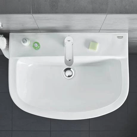 Grohe Bau 600mm 1TH Basin + Full Pedestal 3 Grohe Bau 600mm 1TH Basin + Full Pedestal - Image 3