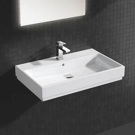 Grohe Cube Ceramic 800mm 1TH Wall Hung Basin - 3946900H 2 Grohe Cube Ceramic 800mm 1TH Wall Hung Basin - 3946900H - Image 2