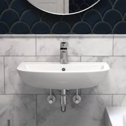 Grohe Bau Ceramic 600mm Complete Basin Package (Tap + waste included) -Cheap Basins Store 39472000 d6 460