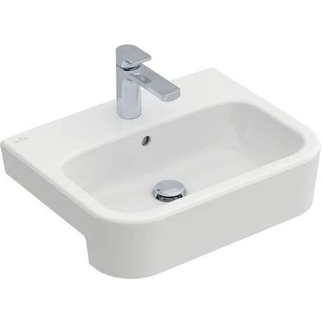 Villeroy and Boch Architectura 550 x 430mm 1TH Semi-Recessed Basin - 41905501 2 Villeroy and Boch Architectura 550 x 430mm 1TH Semi-Recessed Basin - 41905501 - Image 2