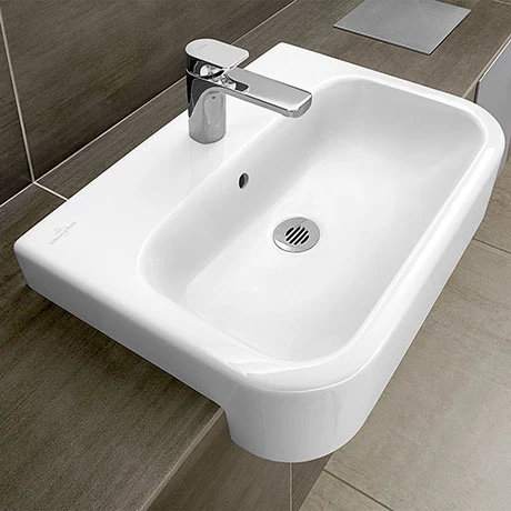 Villeroy and Boch Architectura 550 x 430mm 1TH Semi-Recessed Basin - 41905501 1 Villeroy and Boch Architectura 550 x 430mm 1TH Semi-Recessed Basin - 41905501