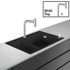 Hansgrohe C51-F635-09 1.5 Bowl Kitchen Sink & Tap Bundle - 43220000