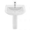 Roca Aire Square 600mm 1TH Basin with Full Pedestal