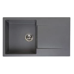 Reginox Amsterdam 10 1.0 Bowl Granite Kitchen Sink - Grey Silvery