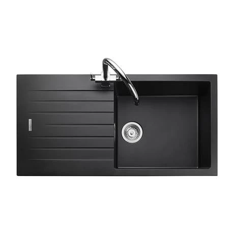 Rangemaster Andesite Ash Black 1.0 Bowl Igneous Granite Kitchen Sink 3 Rangemaster Andesite Ash Black 1.0 Bowl Igneous Granite Kitchen Sink - Image 3