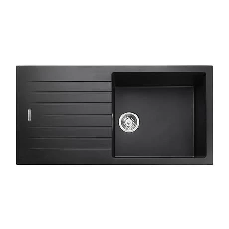 Rangemaster Andesite Ash Black 1.0 Bowl Igneous Granite Kitchen Sink 4 Rangemaster Andesite Ash Black 1.0 Bowl Igneous Granite Kitchen Sink - Image 4