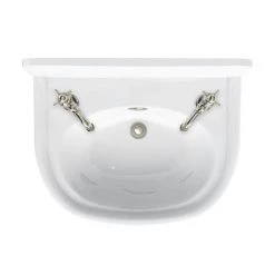 Arcade 500mm Cloakroom Basin Two Tap Hole with Overflow