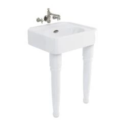 Arcade 600mm Basin and Ceramic Console Legs - Various Tap Hole Options