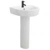 Arezzo Basin 520 Round 1TH Basin + Full Pedestal