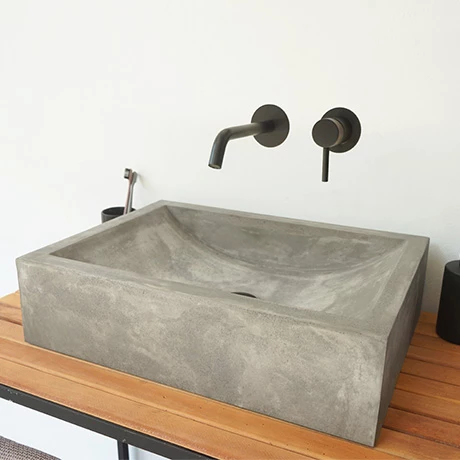 Arezzo Stone Natural Concrete Rectangular Counter Top Basin (495 x 350mm) 1 Arezzo Stone Natural Concrete Rectangular Counter Top Basin (495 x 350mm)