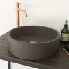 Arezzo Stone Dark Grey Concrete Round Counter Top Basin - 405mm Diameter