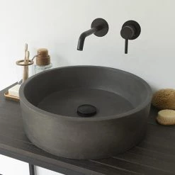 Arezzo Stone Dusk Grey Round Counter Top Basin - 405mm Diameter