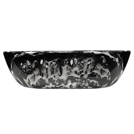Arezzo 455 x 325mm Curved Rectangular Counter Top Basin - Gloss Black Marble Effect 4 Arezzo 455 x 325mm Curved Rectangular Counter Top Basin - Gloss Black Marble Effect - Image 4