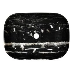 Arezzo 455 x 325mm Curved Rectangular Counter Top Basin - Gloss Black Marble Effect 6 Arezzo 455 x 325mm Curved Rectangular Counter Top Basin - Gloss Black Marble Effect -Cheap Basins Store AZ1004 d2 460
