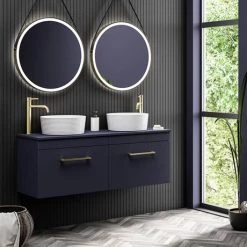 Arezzo Ribbed Round Counter Top Basin - 358mm Diameter -Cheap Basins Store AZ103 d5 460