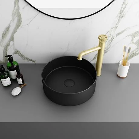 Arezzo 352mm Matt Black Round Counter Top Basin 3 Arezzo 352mm Matt Black Round Counter Top Basin - Image 3