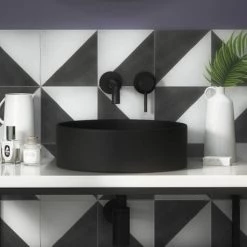 Arezzo 352mm Matt Black Round Counter Top Basin 8 Arezzo 352mm Matt Black Round Counter Top Basin -Cheap Basins Store AZ110AMB d4 460