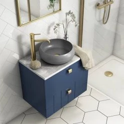 Arezzo Round Counter Top Basin (360mm Diameter - Matt Grey) -Cheap Basins Store AZ113MG d2 460