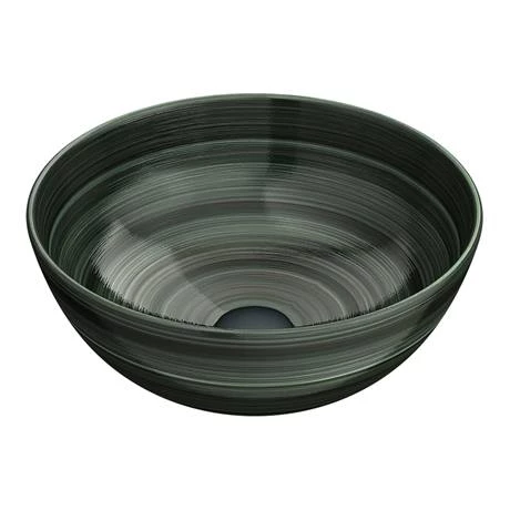 Arezzo Round Brushed Dark Green Counter Top Basin 0TH - 358mm Diameter 2 Arezzo Round Brushed Dark Green Counter Top Basin 0TH - 358mm Diameter - Image 2
