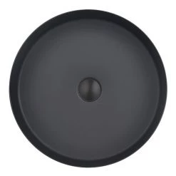 Arezzo Matt Black 360mm Round Stainless Steel Counter Top Basin + Waste