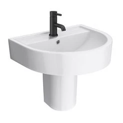 Arezzo 420 Wall Hung Basin 1TH + Semi Pedestal