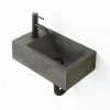 Arezzo Stone Wall Hung Dusk Grey Cloakroom Basin (400 x 230mm) 1 Tap Hole