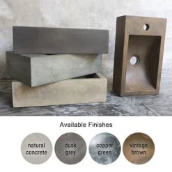 Arezzo Stone Wall Hung Vintage Brown Cloakroom Basin (400 x 230mm) 1 Tap Hole -Cheap Basins Store AZ4NC01 d1 460 3