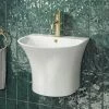 Arezzo Curved Ceramic One Piece Wall Hung Basin 1TH - 540mm Wide
