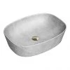 Arezzo 505 x 385mm Curved Rectangular Counter Top Basin - Light Grey Marble Effect