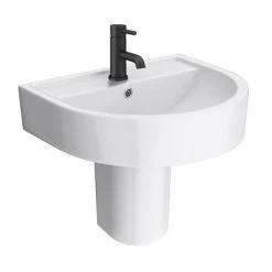 Arezzo 520 Wall Hung Basin 1TH + Semi Pedestal -Cheap Basins Store AZ52BSP n d2 460