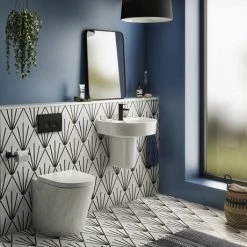 Arezzo 520 Wall Hung Basin 1TH + Semi Pedestal -Cheap Basins Store AZ52BSP n d3 460