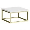 Arezzo 500 Gloss White Stone Resin Worktop with Brushed Brass Wall Mounted Frame