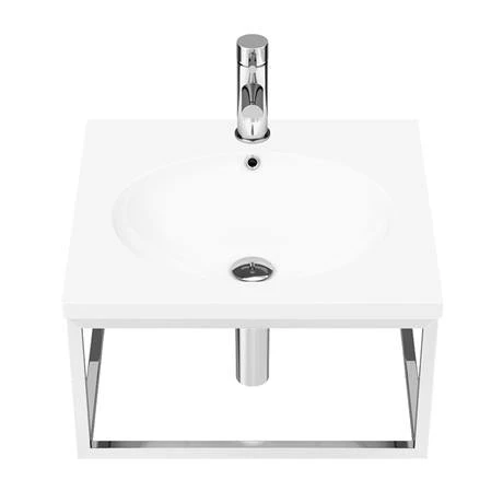 Arezzo 500 Wall Hung Basin with Chrome Towel Rail Frame 4 Arezzo 500 Wall Hung Basin with Chrome Towel Rail Frame - Image 4