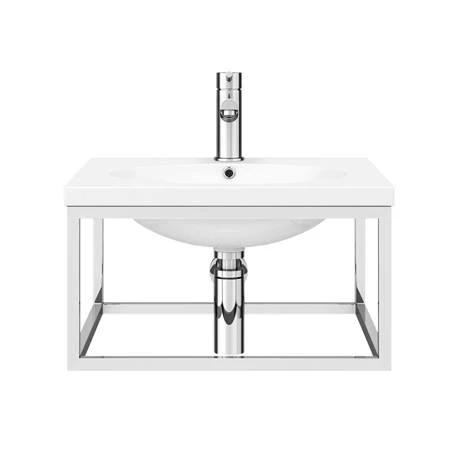 Arezzo 500 Wall Hung Basin with Chrome Towel Rail Frame 5 Arezzo 500 Wall Hung Basin with Chrome Towel Rail Frame - Image 5