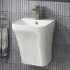 Arezzo Square Gloss White Ceramic One Piece Wall Hung Basin 1TH - 365mm Wide