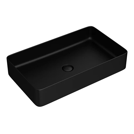 Arezzo Matt Black Slim Rectangular Counter Top Basin (605 x 355mm) 1 Arezzo Matt Black Slim Rectangular Counter Top Basin (605 x 355mm)