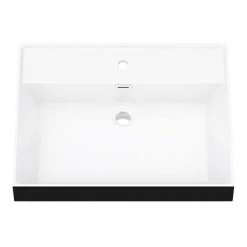 Arezzo 600 Brushed Brass Framed Washstand with Gloss White Open Shelf and Matt Black Basin 6 Arezzo 600 Brushed Brass Framed Washstand with Gloss White Open Shelf and Matt Black Basin -Cheap Basins Store AZ6BBFPM BLK d2 460