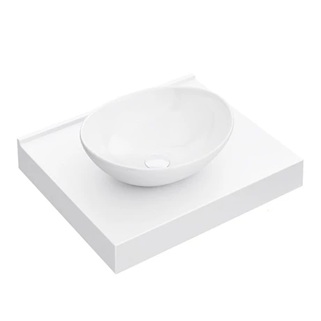 Arezzo Stone Resin Floating Basin Shelf inc. Oval Basin - 600mm Wide 1 Arezzo Stone Resin Floating Basin Shelf inc. Oval Basin - 600mm Wide