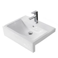 Arezzo 600mm Square Semi-Recessed Basin - Gloss White 5 Arezzo 600mm Square Semi-Recessed Basin - Gloss White -Cheap Basins Store AZ6SQSRGW d2 460