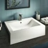 Arezzo 600mm Square Semi-Recessed Basin - Gloss White