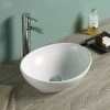 Arezzo Matt White Oval Counter Top Basin 0TH (410 x 340mm)